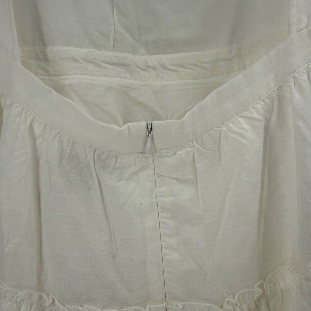 Cousin The Label White Tiered Linen & Viscose Sleeveless Dress With Adjustable S - Picture 8 of 13